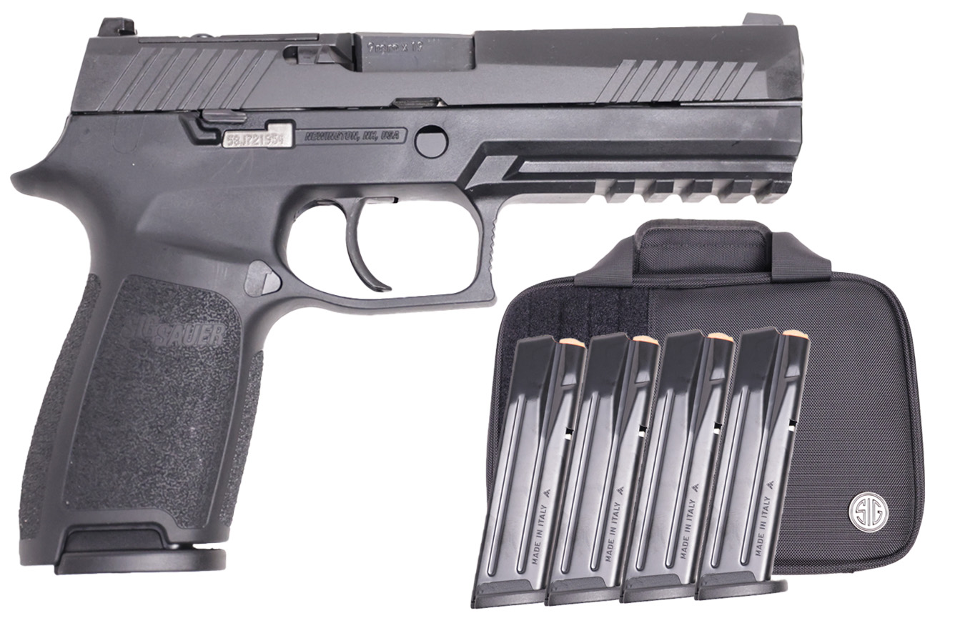 SIG SAUER P320 9mm Full-Size Optic Ready Pistol with Five 17 Round Mags and TacPro Bag